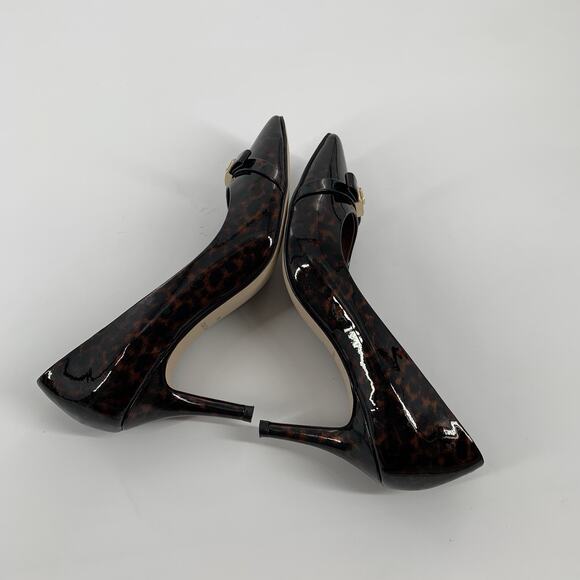 $150 Cole Haan Grand OS Juliana Detailed Pointed Toe Pump 7.5 B Leather Cheetah - Picture 7 of 10